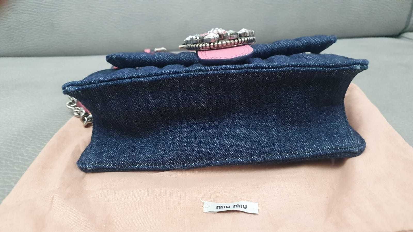 miumiuデニムキルティングバッグ♪ビジュークリスタル♪ピンク miumiuデニムキルティングバッグ♪ビジュークリスタル♪ピンク