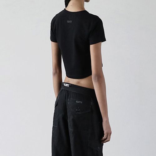 ★韓国人気★BADBLOOD★Heavy Stretch Cotton Crop T-shirt ☆韓国人気☆BADBLOOD☆Heavy Stretch Cotton Crop T-shirt