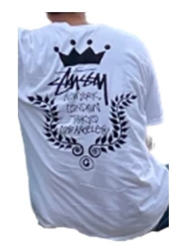 【STUSSY】★送料・関税込★ウェルダーティーシャツ★人気 ☆関税込☆Stussy☆Stussy Crown Wreath T-Shirt White☆Tシャツ