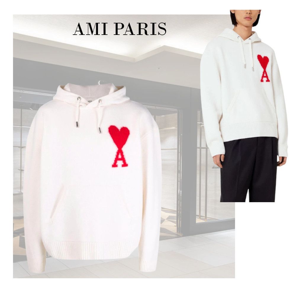 国内配送☆AMI PARIS☆ウールパーカー☆オフホワイト (AMI PARIS