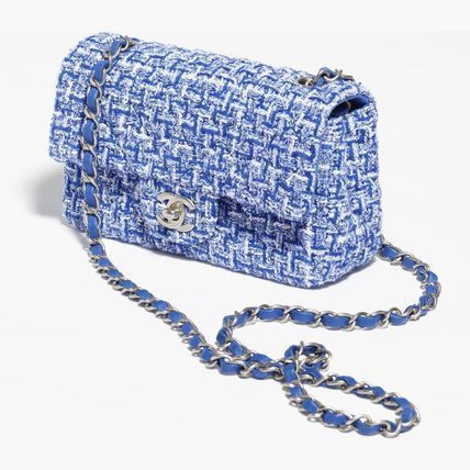 【カラフルツイードがオシャレ♡】CHANEL フラップバッグ トップハンドル フラップ バッグ、ウール ツイード & カーフ