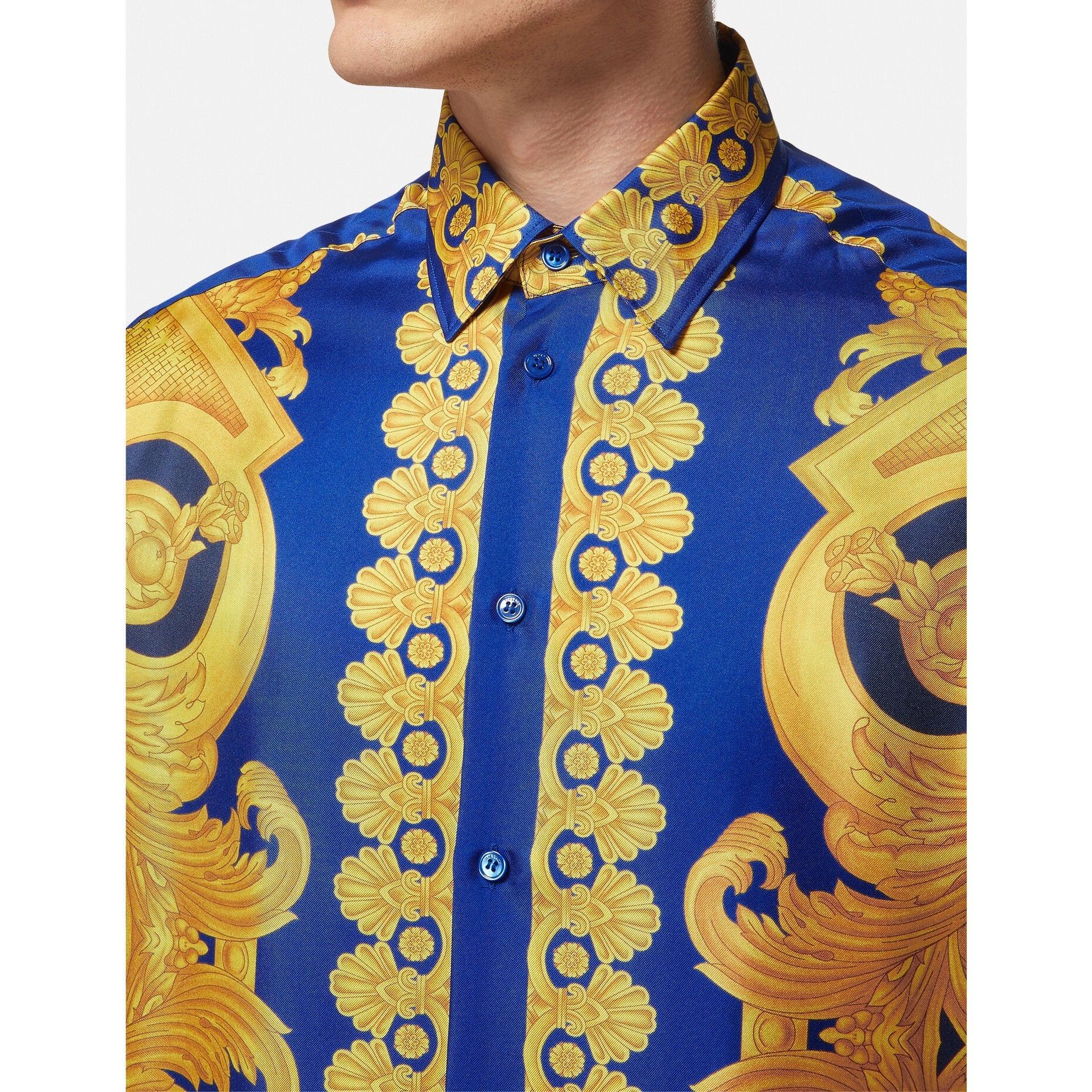 バロッコ シルク シャツ ブラック,プリント | VERSACE JP