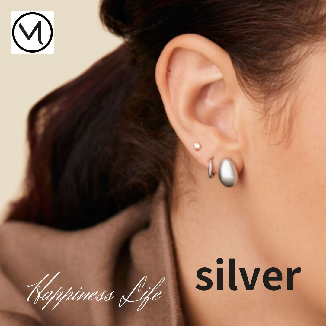 【MEJURI】シルバー☆ぷっくり ドームピアス Dome Huggies Gold Vermeil Dôme Huggie Earrings - Jewelry | Mejuri