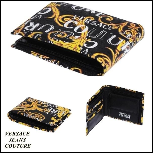 VERSACE JEANS COUTURE 折り財布 バロック ブラック