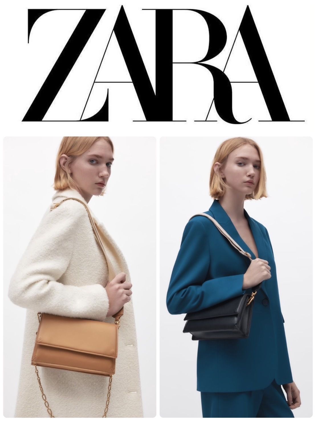 ZARA/ザラ】コントラスト地クロスボディバッグ-2色展開