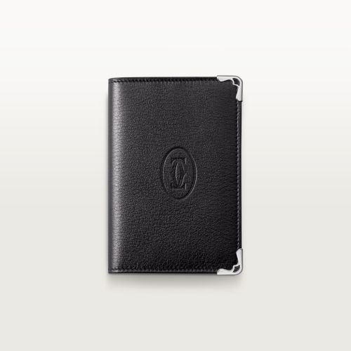 正式的 カルティエ Cartier 名刺入れ 持ち ボルドー箱付き ブラックx 小物