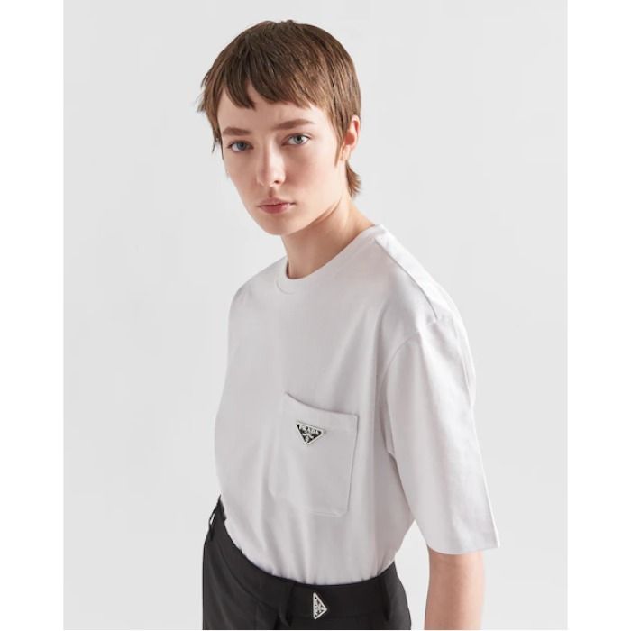 23SS】新作 ロゴ入り Tシャツ ◇プラダ◇ (PRADA/Tシャツ