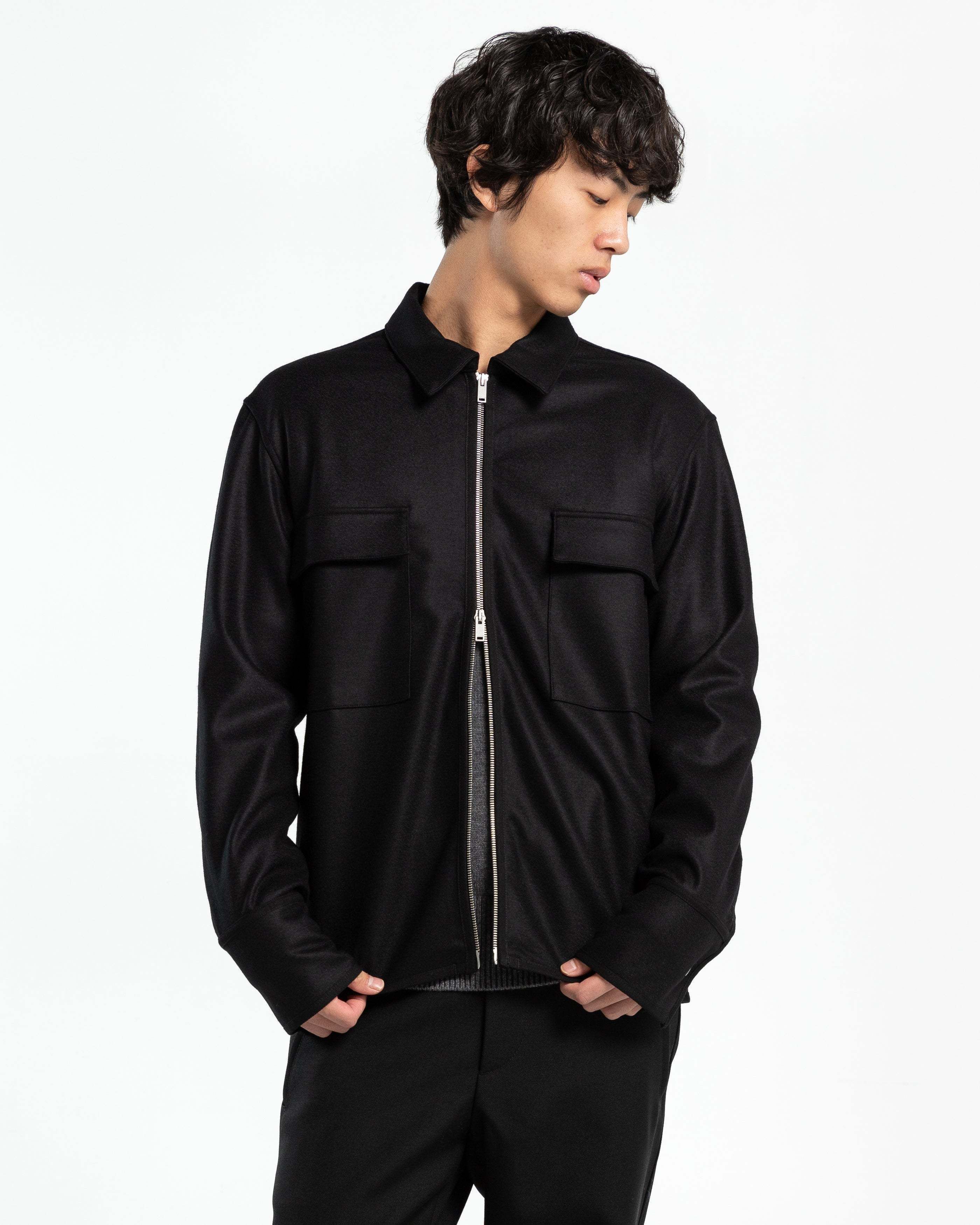 新品JIL SANDER ウールメルトンシャツ ジルサンダー-