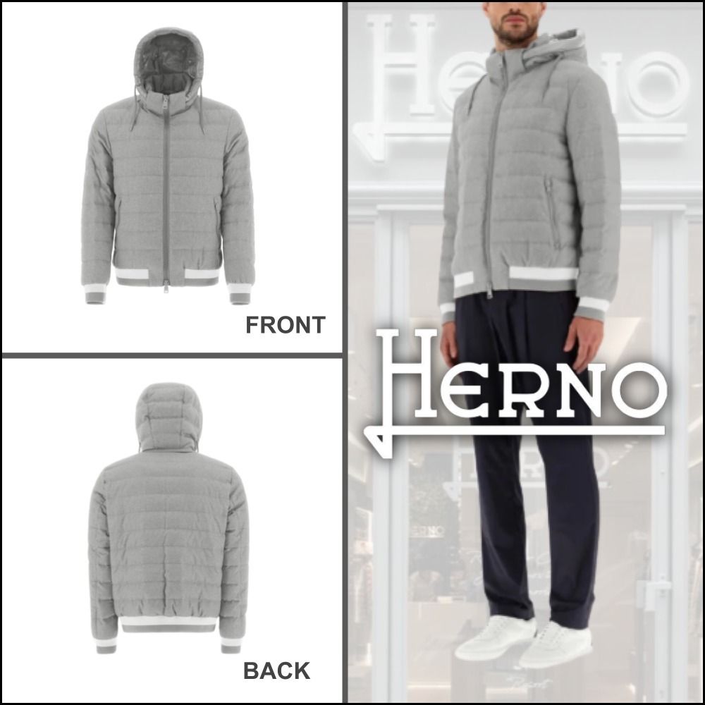 HERNO】ヘルノ ダウンジャケット カシミア&シルク グレー (HERNO