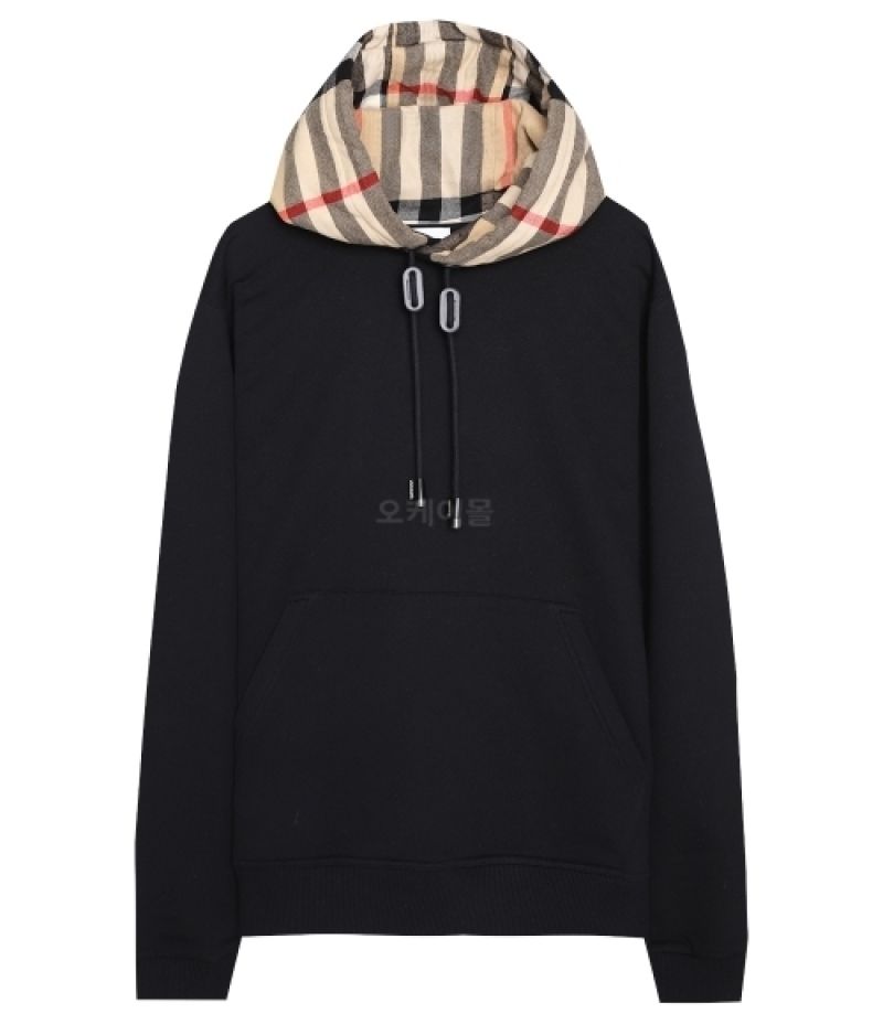 パーカー・フーディ *Burberry* Check Cotton Relaxed Fit Hoodie Black 8058117 805 BURBERRY》 8058117 Check Hood Cotton Hoodie (Burberry