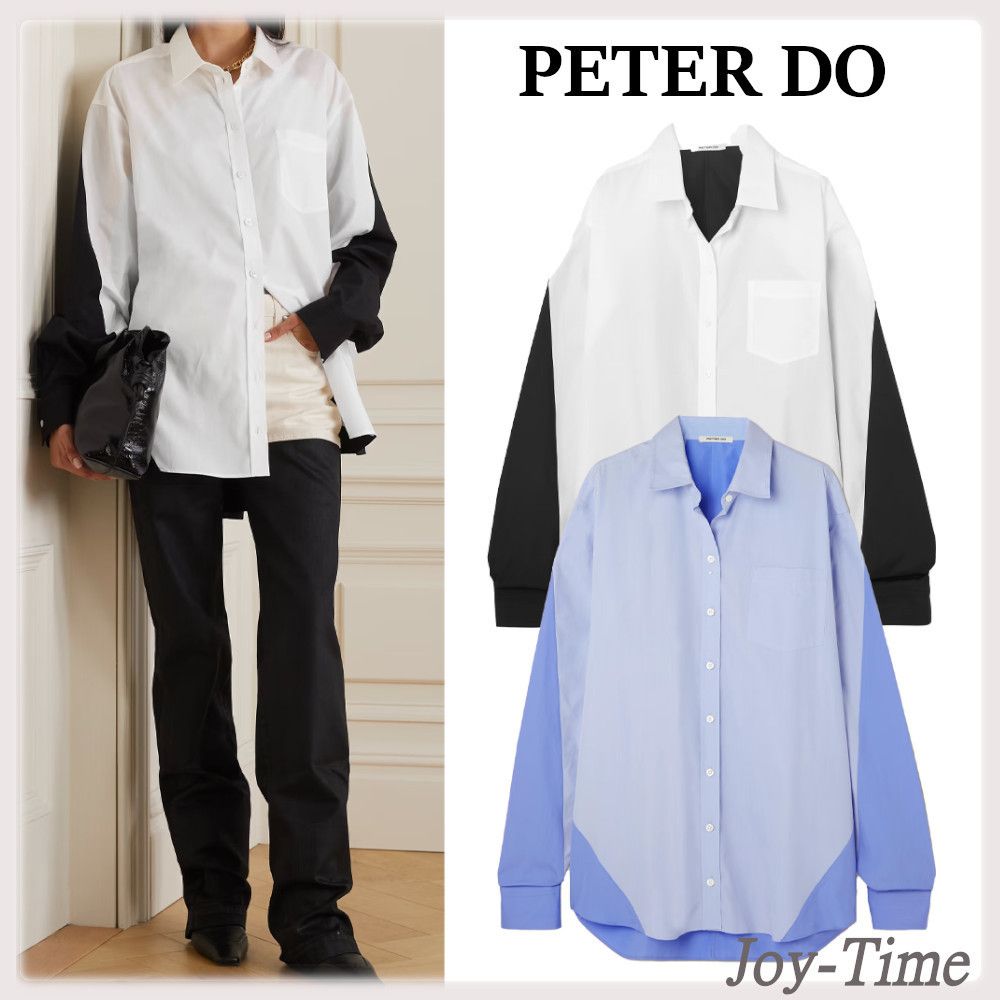 関税-送料込☆PETER DO☆パネル コットンポプリン シャツ (PETER DO