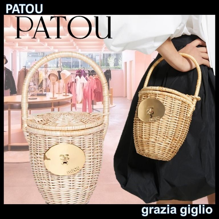 ディスカウントディスカウントPATOU パトゥ ウィッカー バケツバッグ