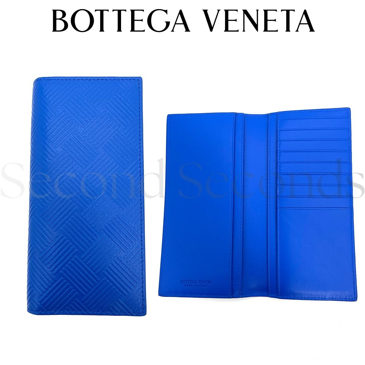 BOTTEGA VENETA デボスイントレチャート レザー スリム 札入れ