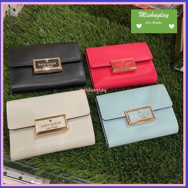 kate spade】輝くロゴプレート☆Reegan Medium Wallet☆折財布 (kate