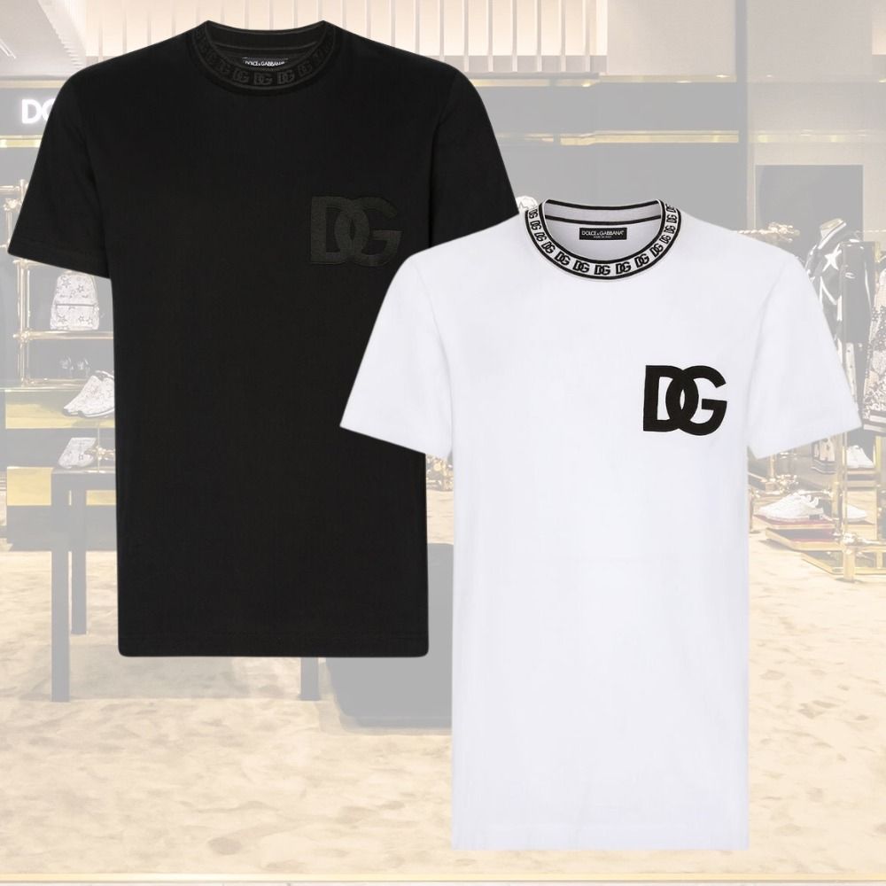 Dolce & Gabbana】DG刺繍入りコットンラウンドネックTシャツ