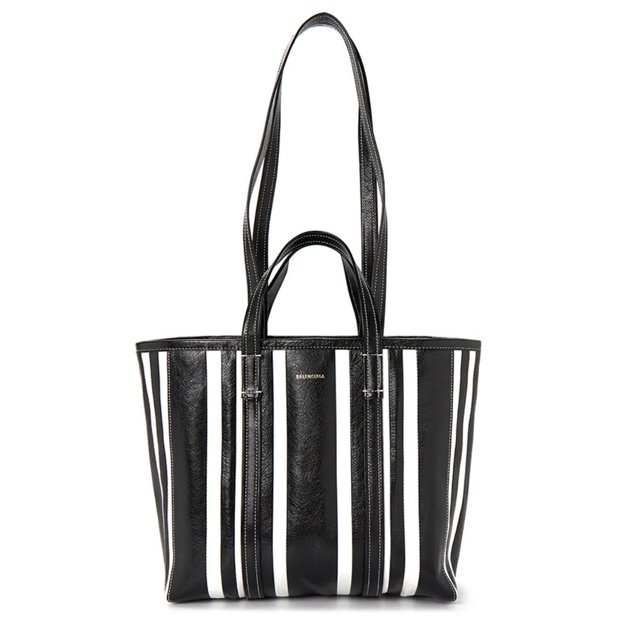 関税込み】☆BALENCIAGA☆ ロゴ ストライプ ショッパーバッグ