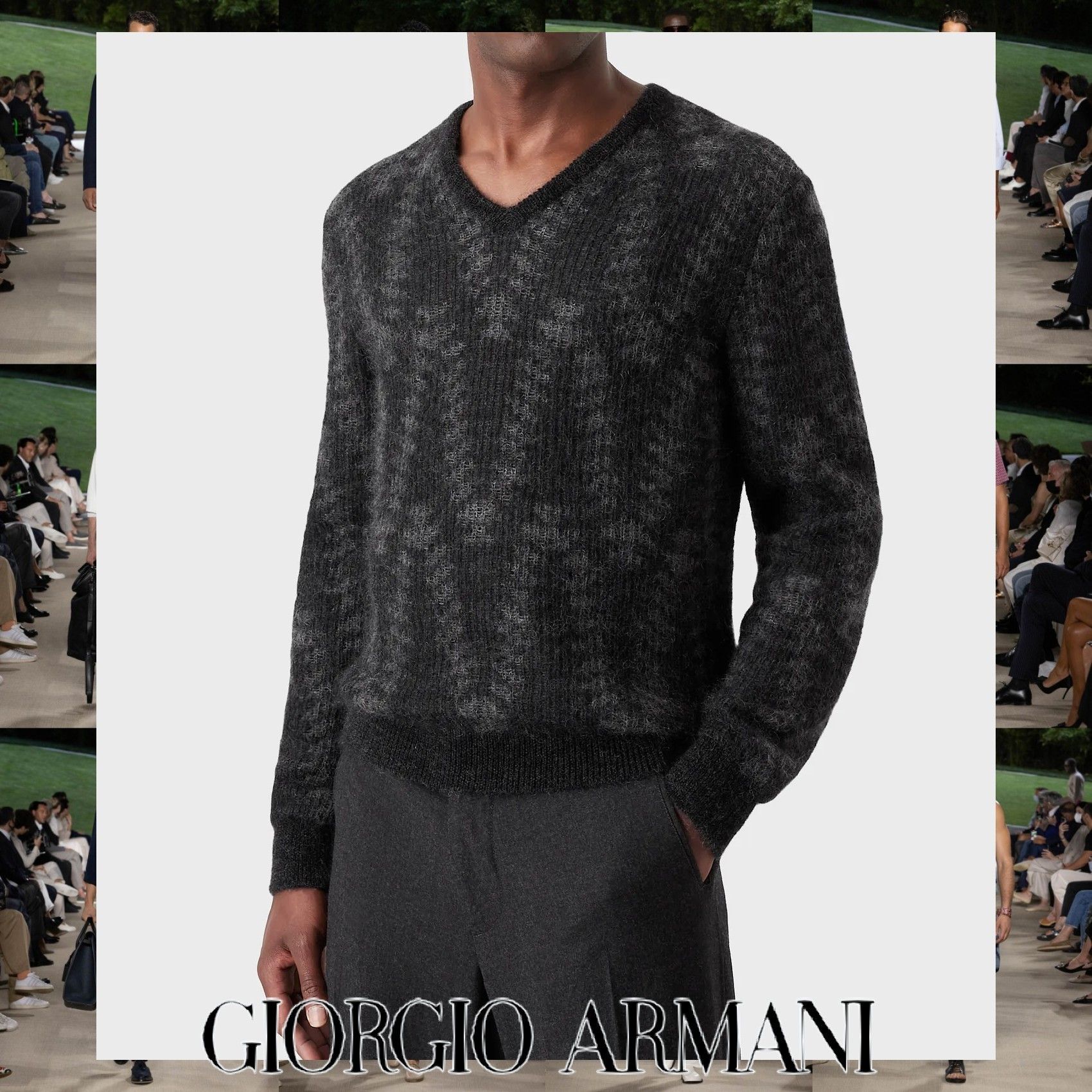 Giorgio Armani ニット セーター サイズ48 ブラックシック