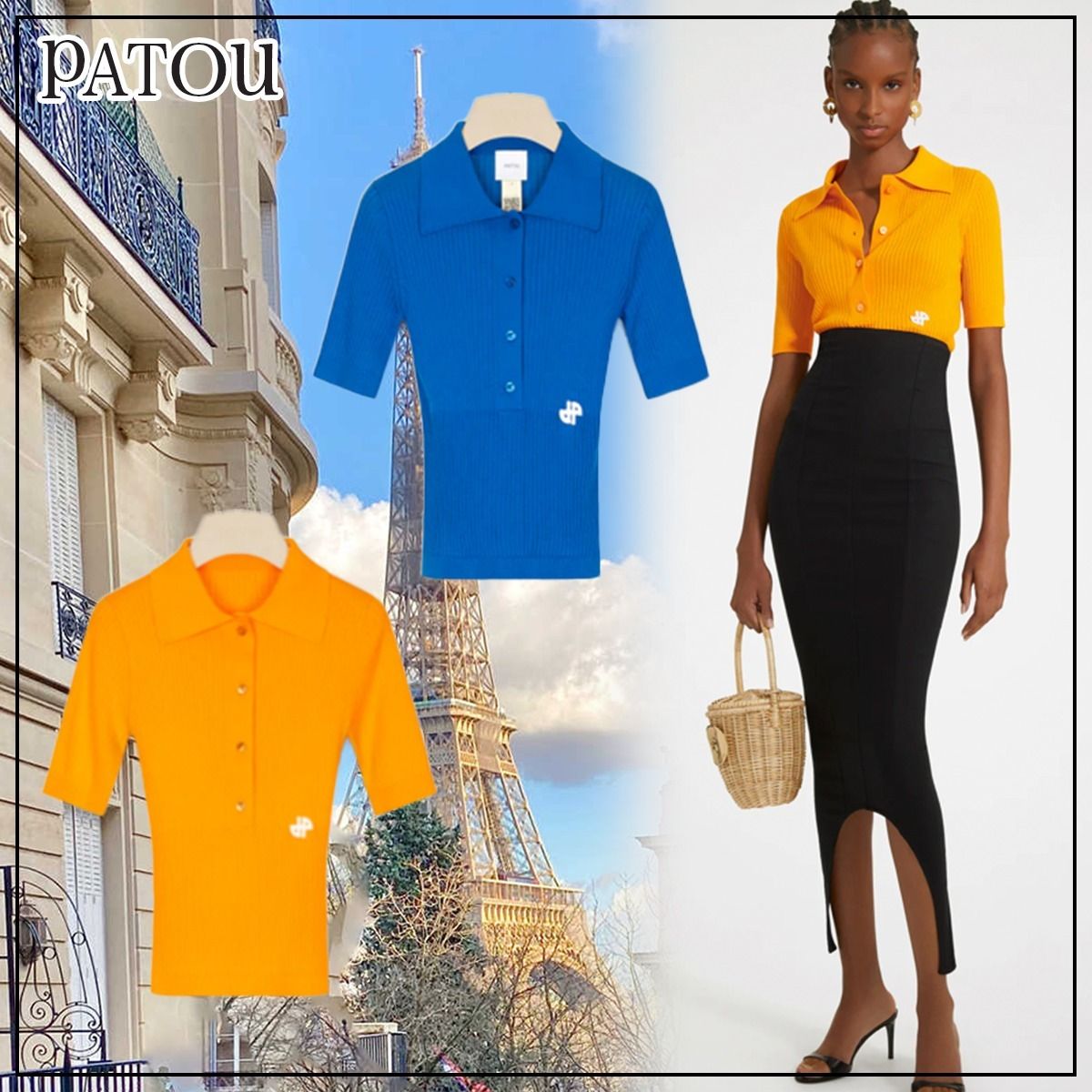 PATOU/パトゥ オーガニックコットン ニットポロシャツ (PATOU