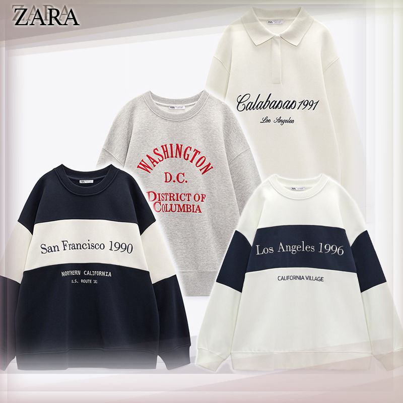 ZARA//エンブロイダリーテキスト スウェットシャツ (ZARA/スウェット