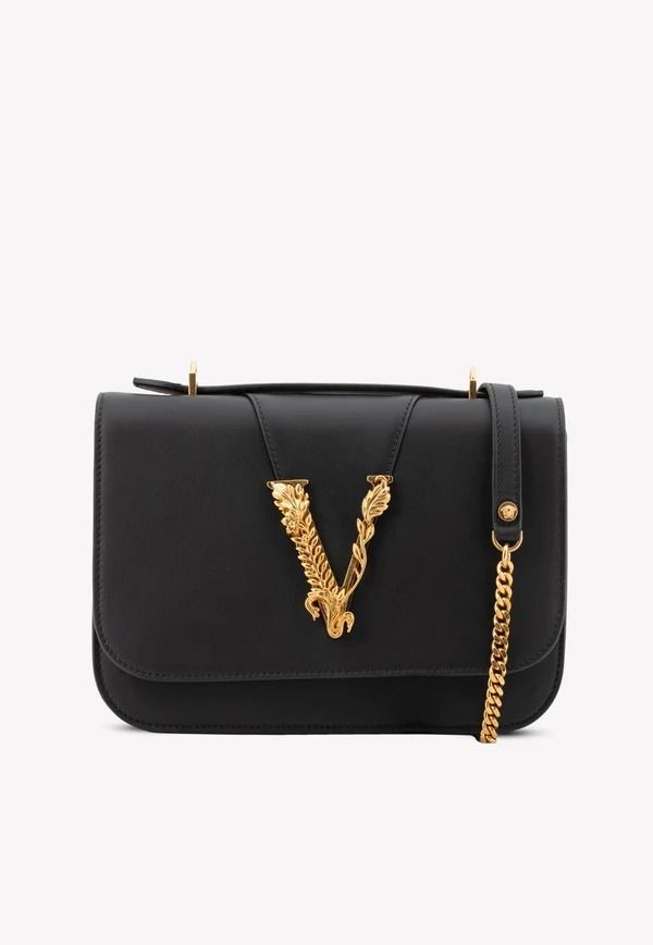 VERSACE】レザー ヴィルトゥス チェーン ショルダーバッグ (VERSACE