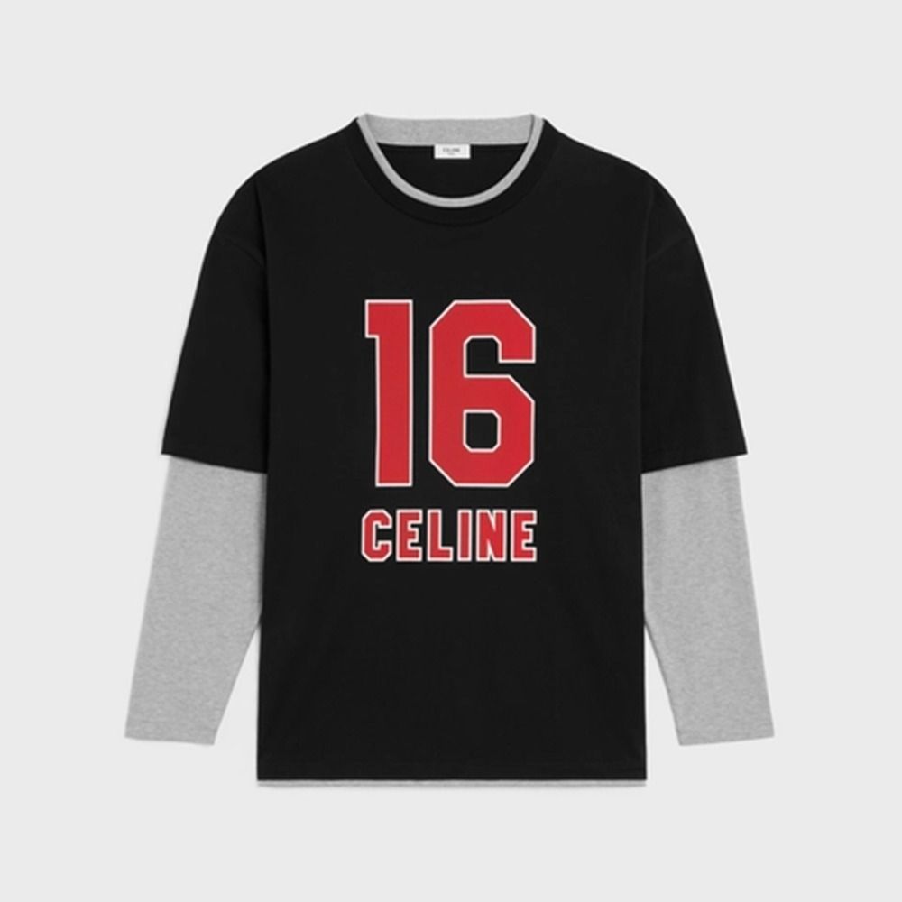 CELINE ロゴ オーバーサイズ Tシャツ XL 赤-