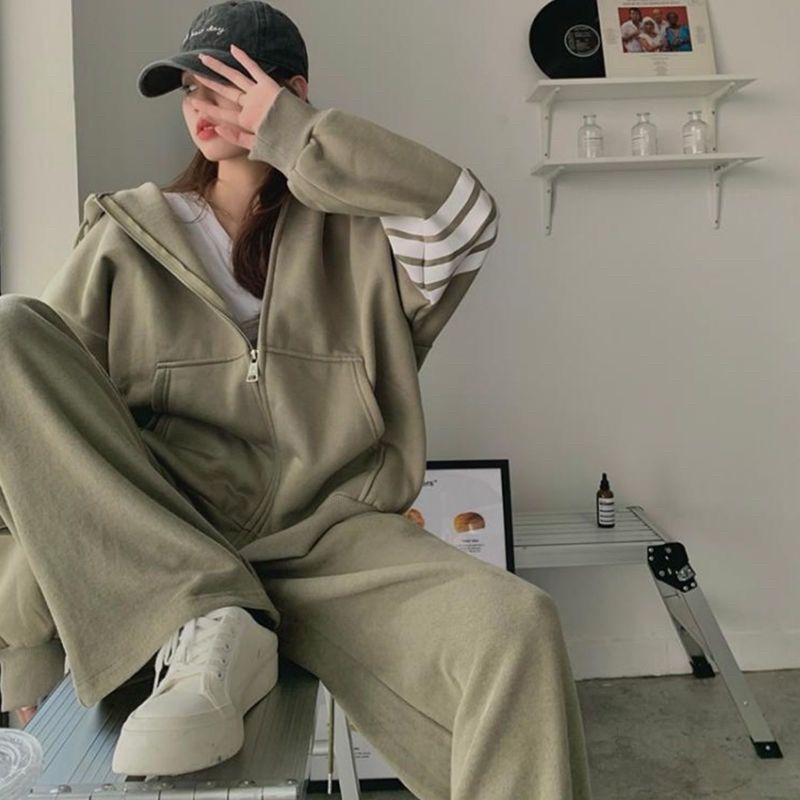 セットアップ スウェット パーカー パンツ 韓国 全5色 M~2XL セットアップ スウェット パーカー パンツ ライン 全2色 韓国