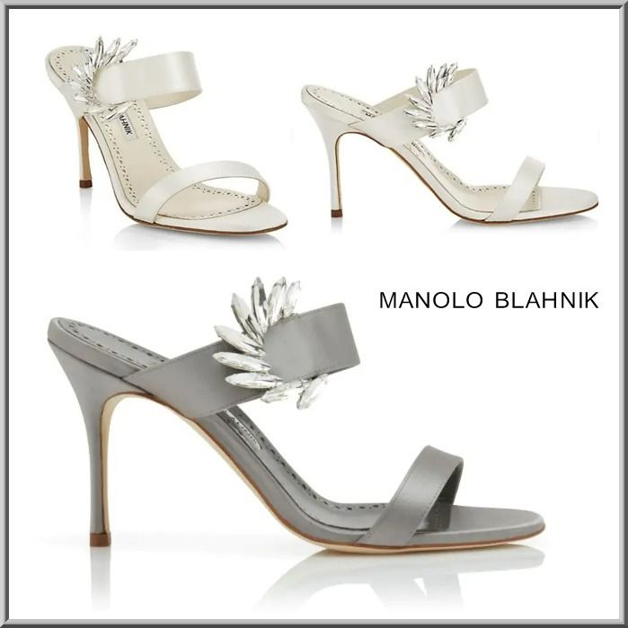 英国発☆マノロブラニク☆CHIVELA サテン ミュール 90mm (Manolo