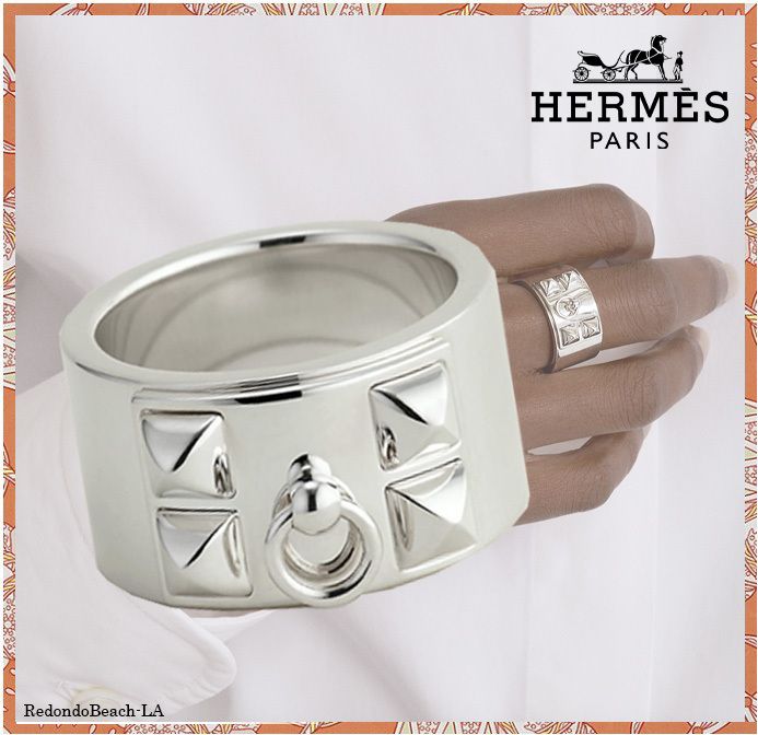 安心 追跡有り配送】HERMES Collier de Chien シルバーリング