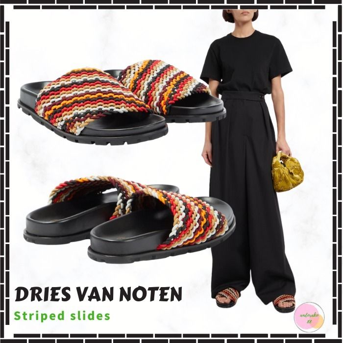 新着☆Dries Van Noten☆ストライプ サンダル フラット マルチ (Dries