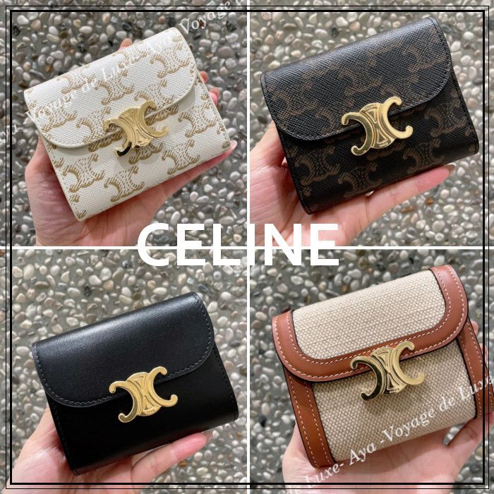 CELINE カーフスキン トリオンフ スモール ウォレット (CELINE 