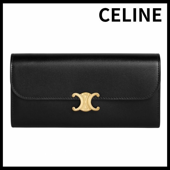 CELINE ラージ トリオンフ ウォレット / シャイニーカーフスキン-