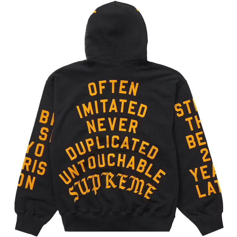 supreme シュプリーム　パーカー　ブラック　リス　プリント