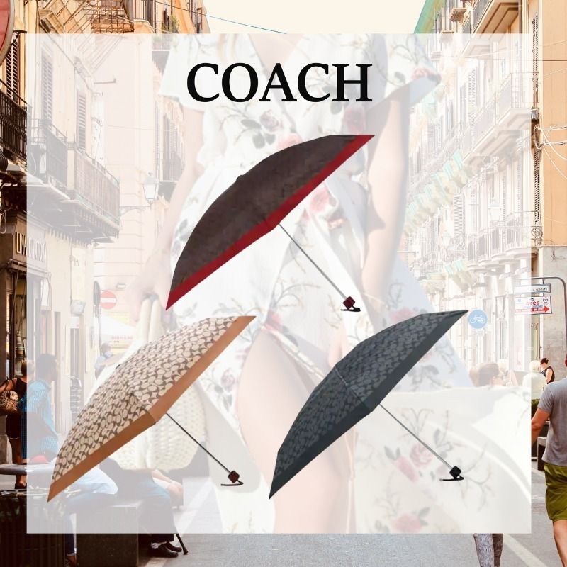 COACHコーチ☆UVカット日傘 折り畳み傘 C4322 メンズギフトレシート