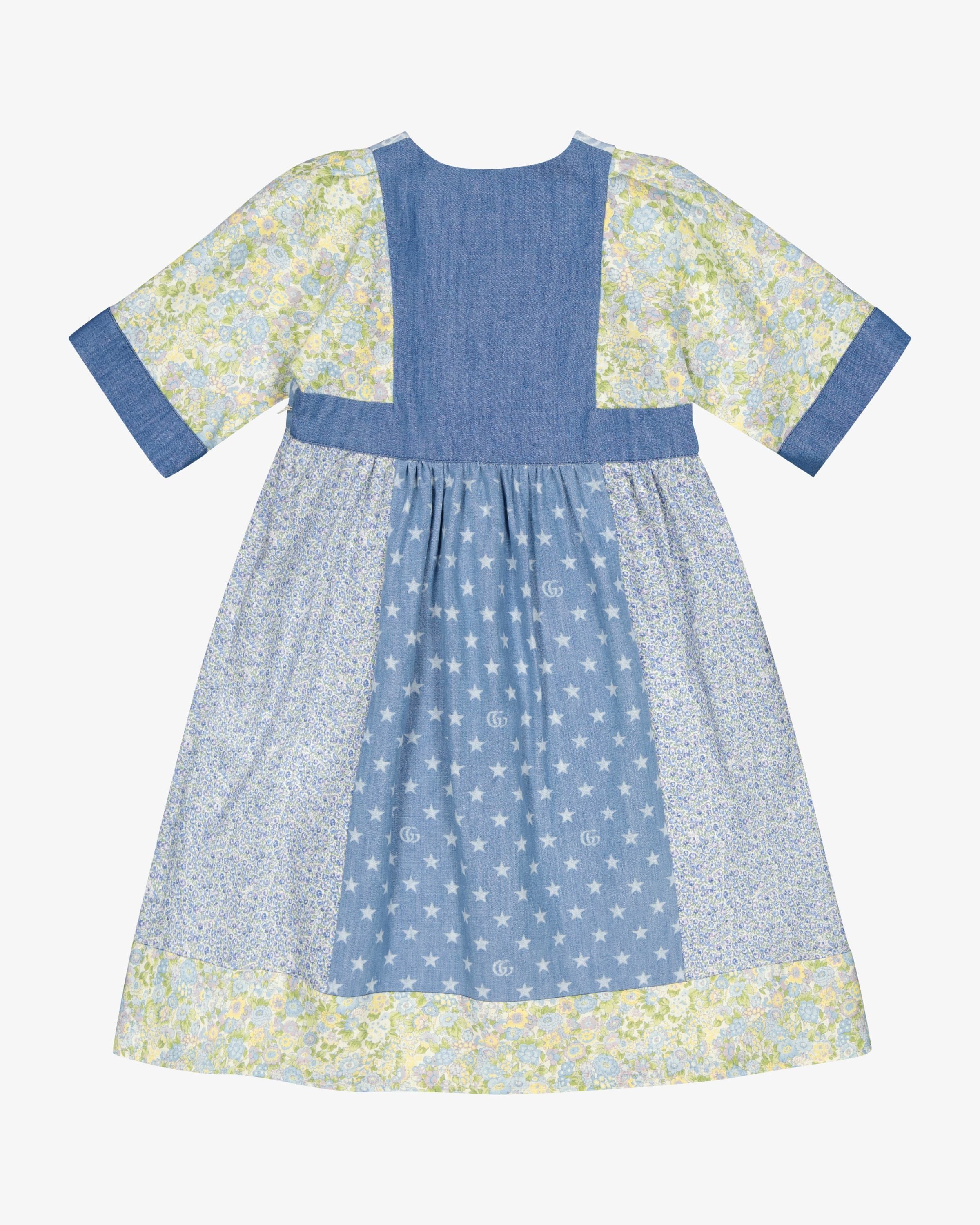 ☆GUCCI☆リバティプリント×ダブルG・パッチワークドレス♪ 12A