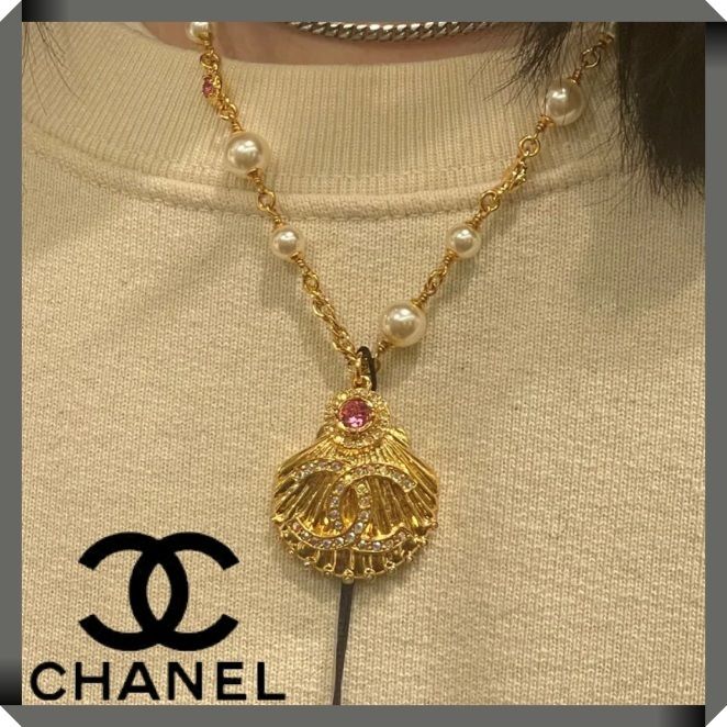 【23P☆希少】 CHANEL ネックレス シェルモチーフ パール