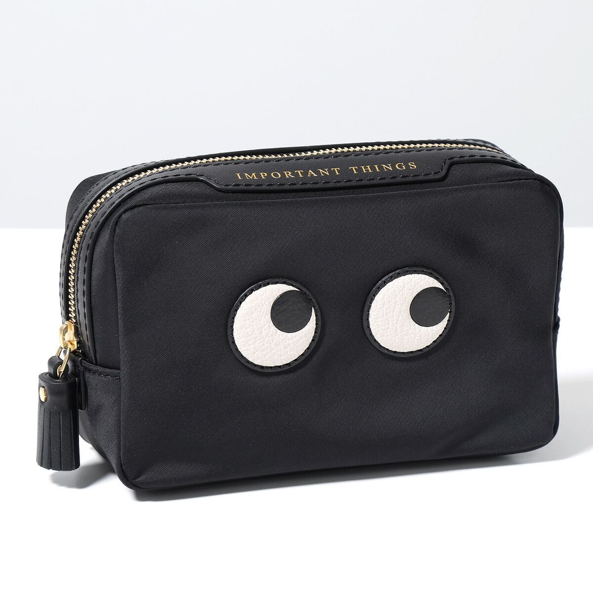 【新品未使用】ANYA HINDMARCH  黒レザーポーチ