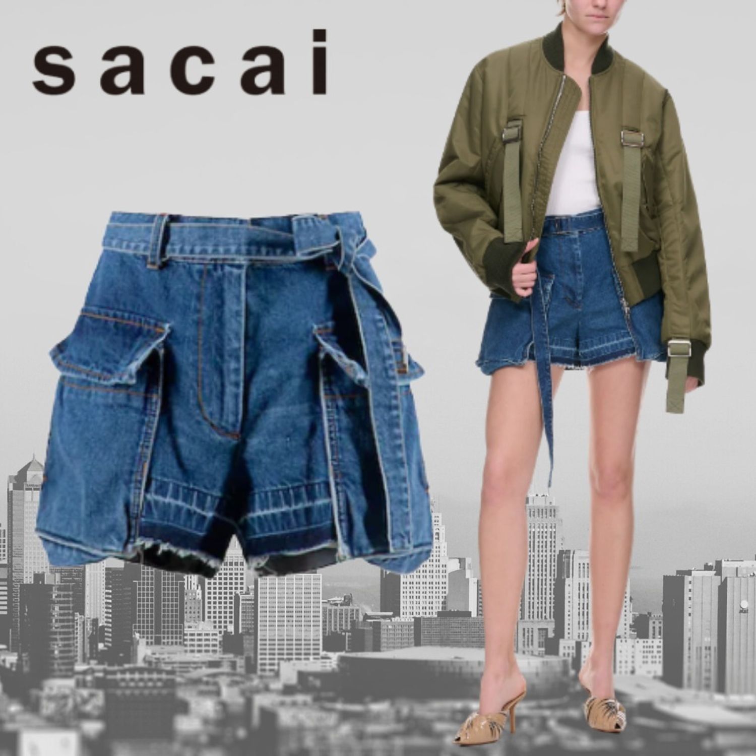 ミニ ホットパンツ sacai】サカイ デニム ミニ ショートパンツ ホットパンツ (sacai/ショートパンツ) 92739387【BUYMA】