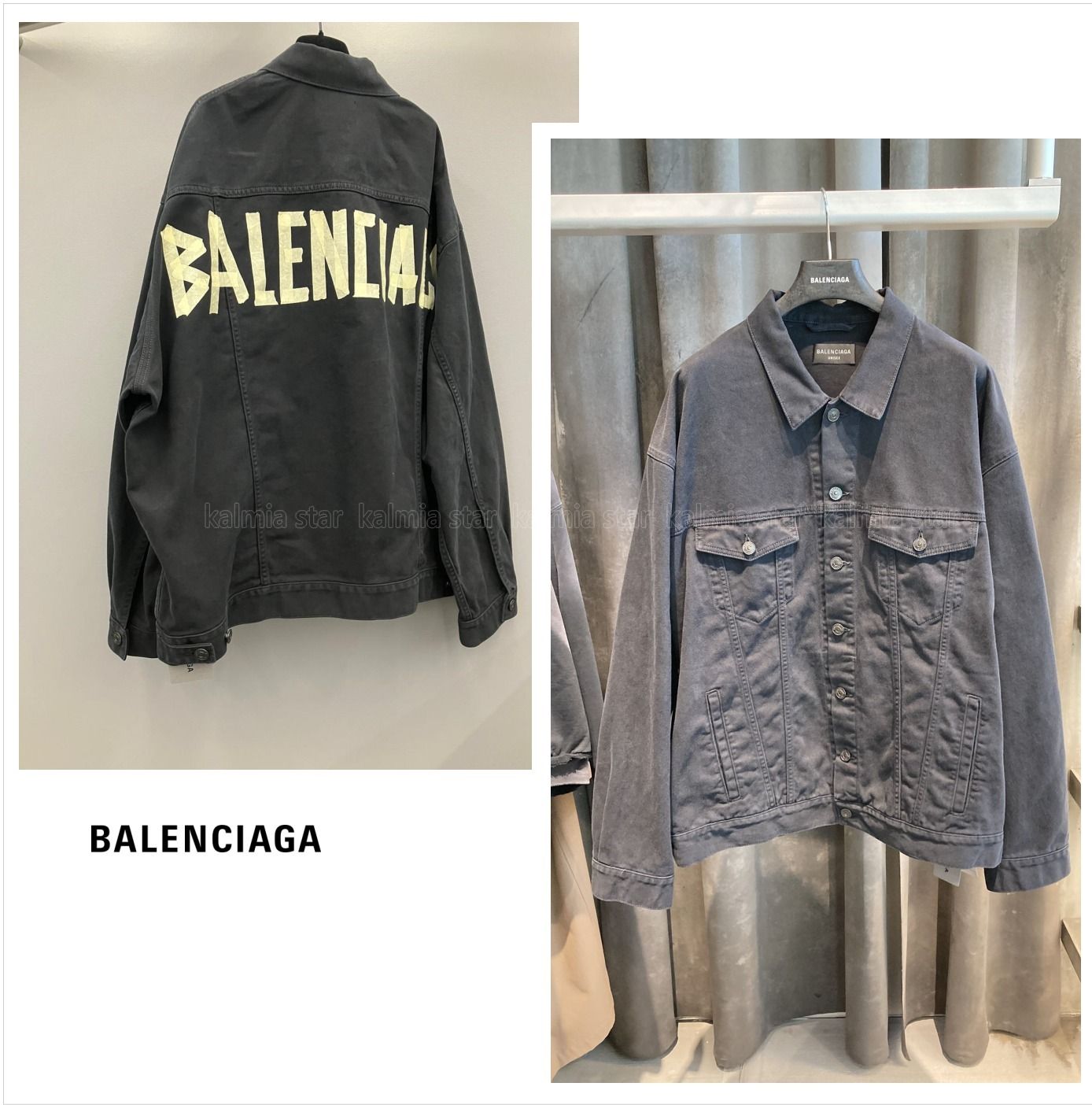 送料込 BALENCIAGA ロゴ オーバーサイズ デニムジャケット (BALENCIAGA