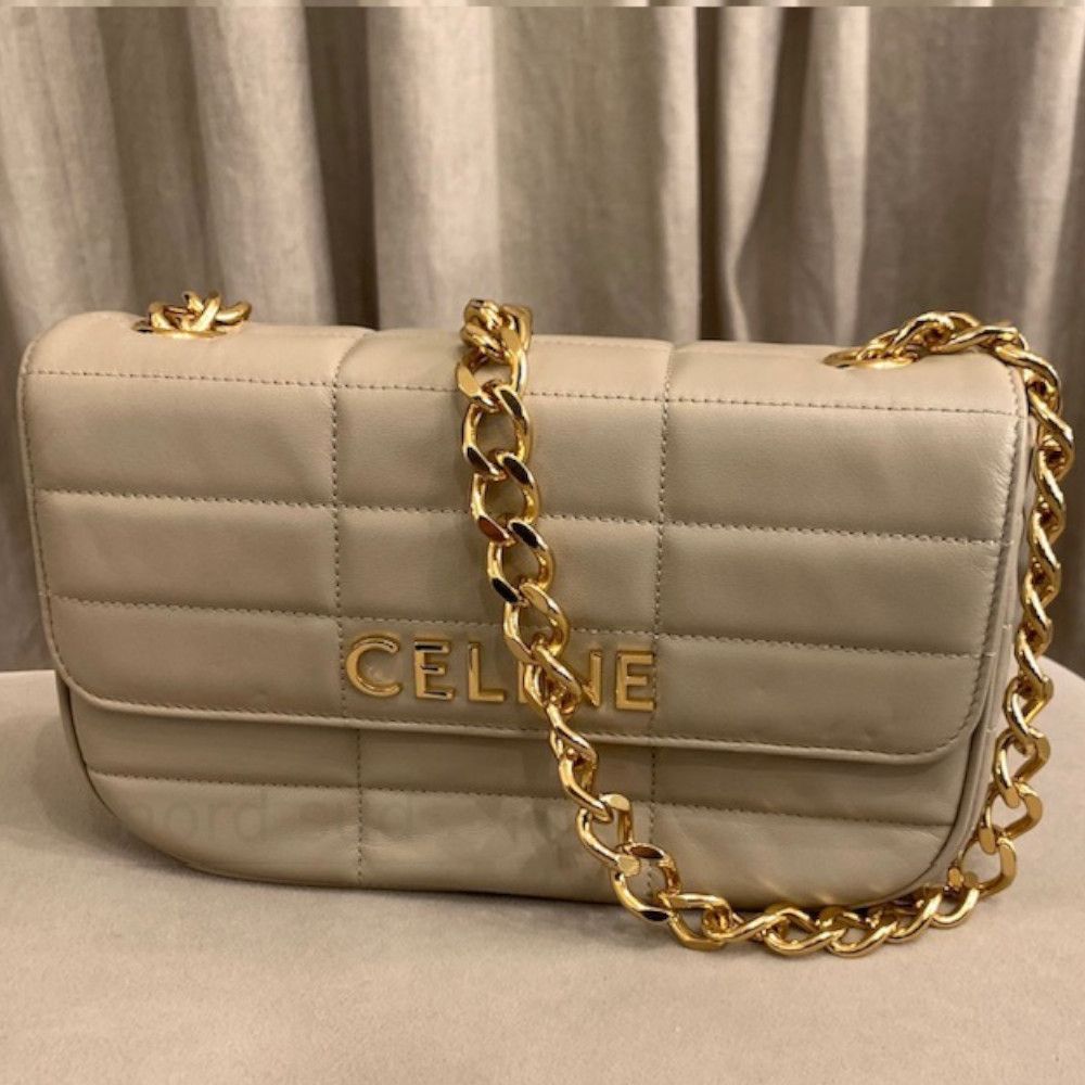 CELINE 人気☆お洒落 モノクローム チェーン ショルダー バッグ