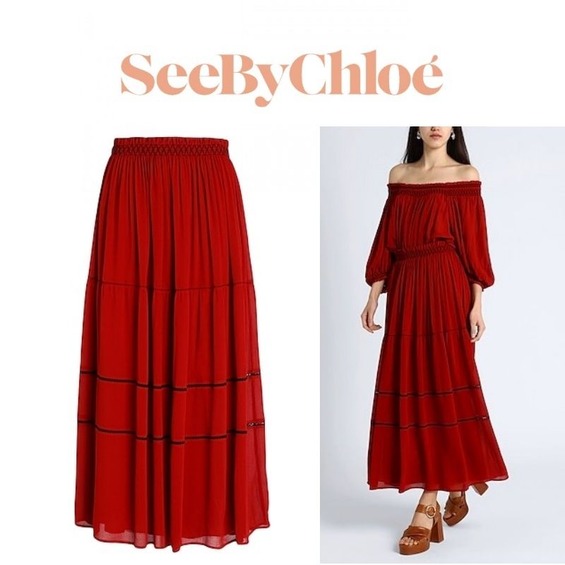 新品 正規品!!  SEE BY CHLOE(シーバイクロエ) ☆ ロングスカート (See by Chloe スカート
