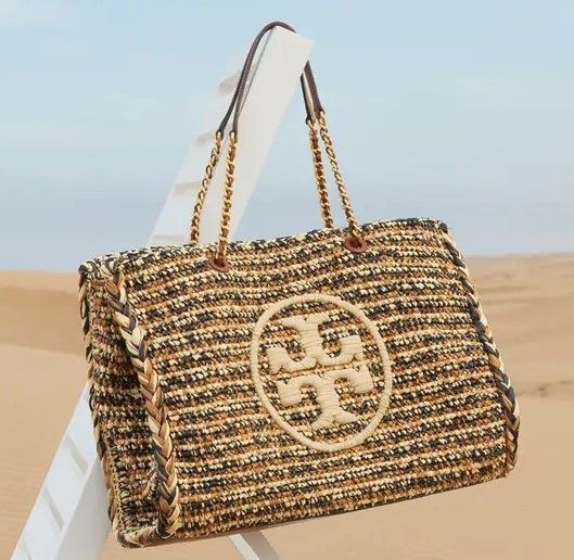 TORY BURCH Ella Raffia Tote かごバッグ A4対応 関税送料込 (Tory