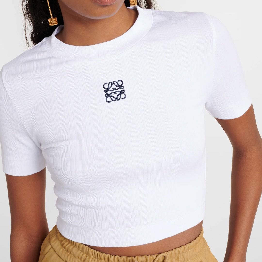 LOEWE◆アナグラム コットンジャージー Tシャツ LOEWEアナグラム刺繍スリムフィットコットンジャージーTシャツ T