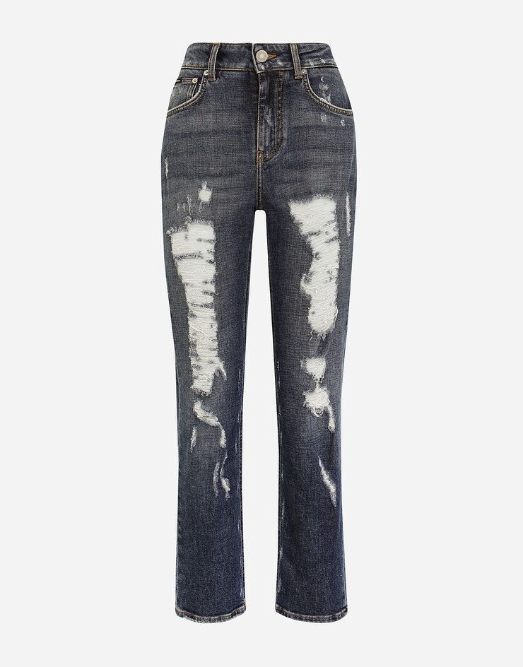 【DOLCE&GABBANA】ボーイフレンドジーンズ リップス DOLCE&GABBANA】リップス入り ボーイフレンド ジーンズ (Dolce