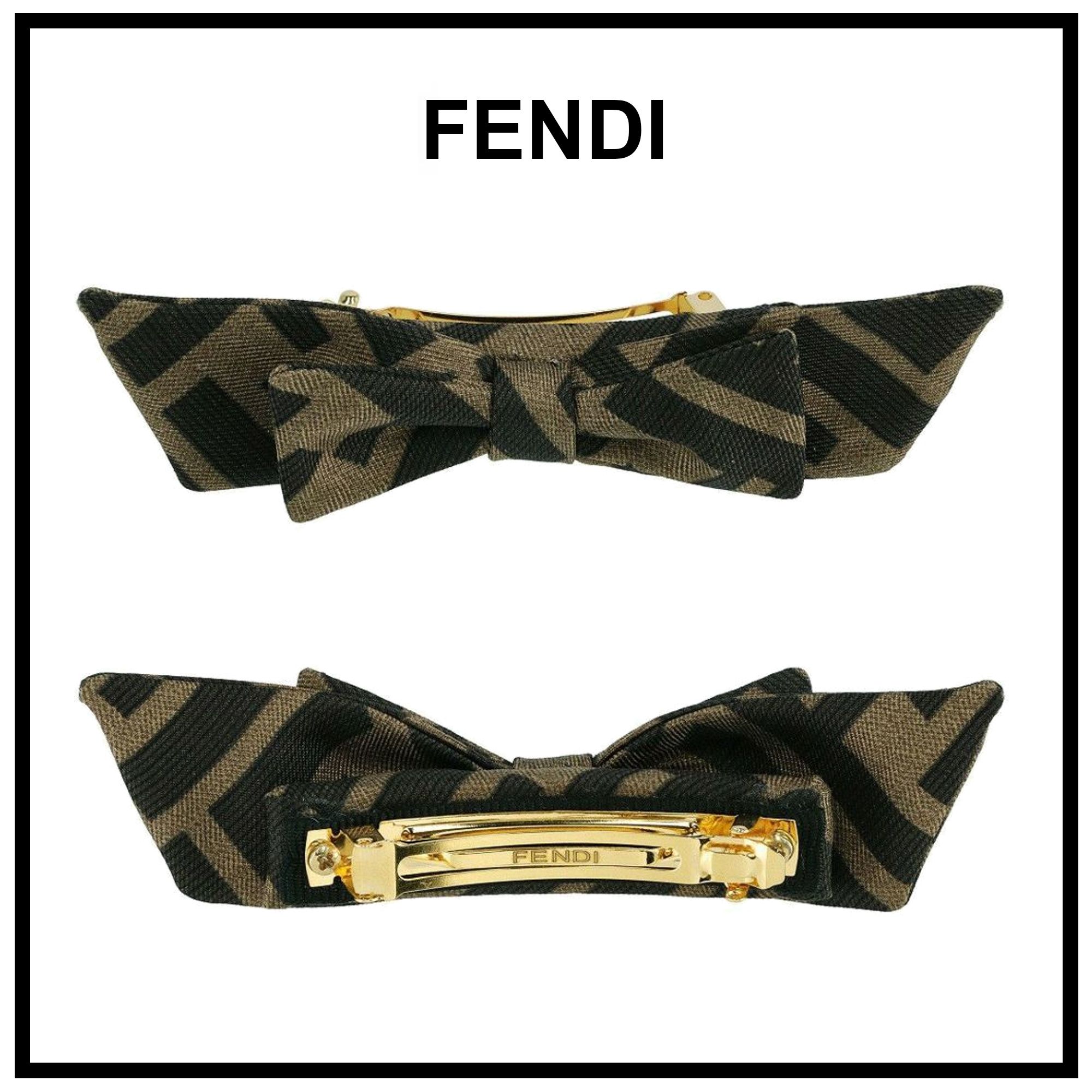 FENDI ヘアアクセサリー バレッタ フェンディ キッズ ブラウン (FENDI
