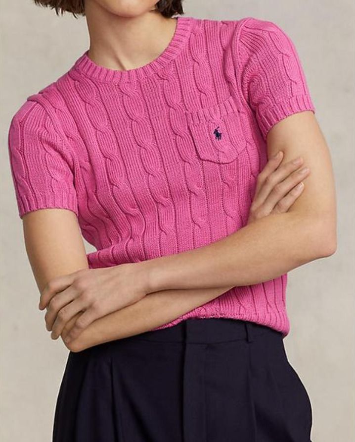 ☆関税込☆POLO RALPH LAUREN☆Tシャツ半袖ケーブルニットブルー