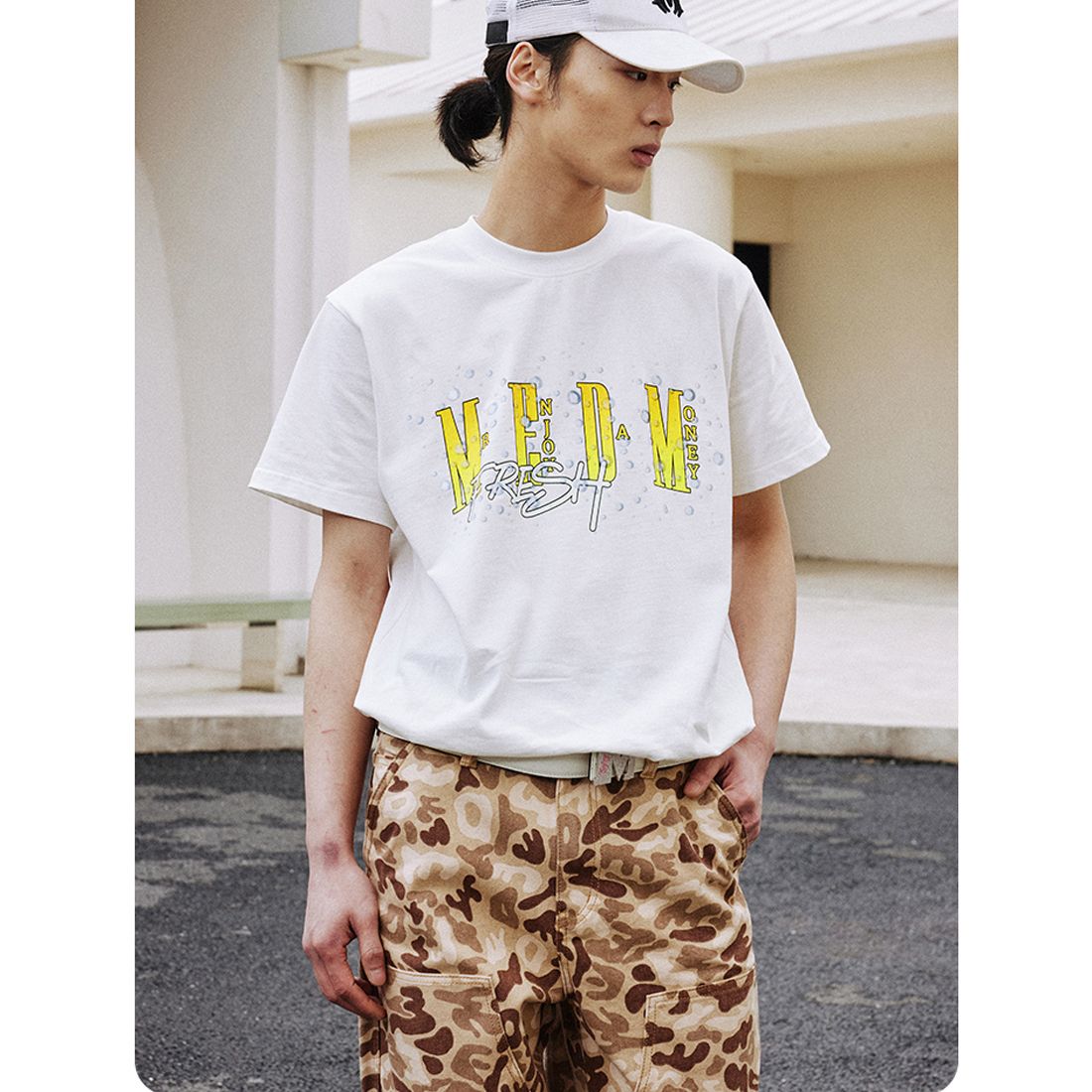 MEDM 立体 3D 水玉プリント ロゴ 半袖 Tシャツ ストリート 全6色 MEDM 立体 3D 水玉プリント ロゴ 半袖 Tシャツ ストリート 全6色