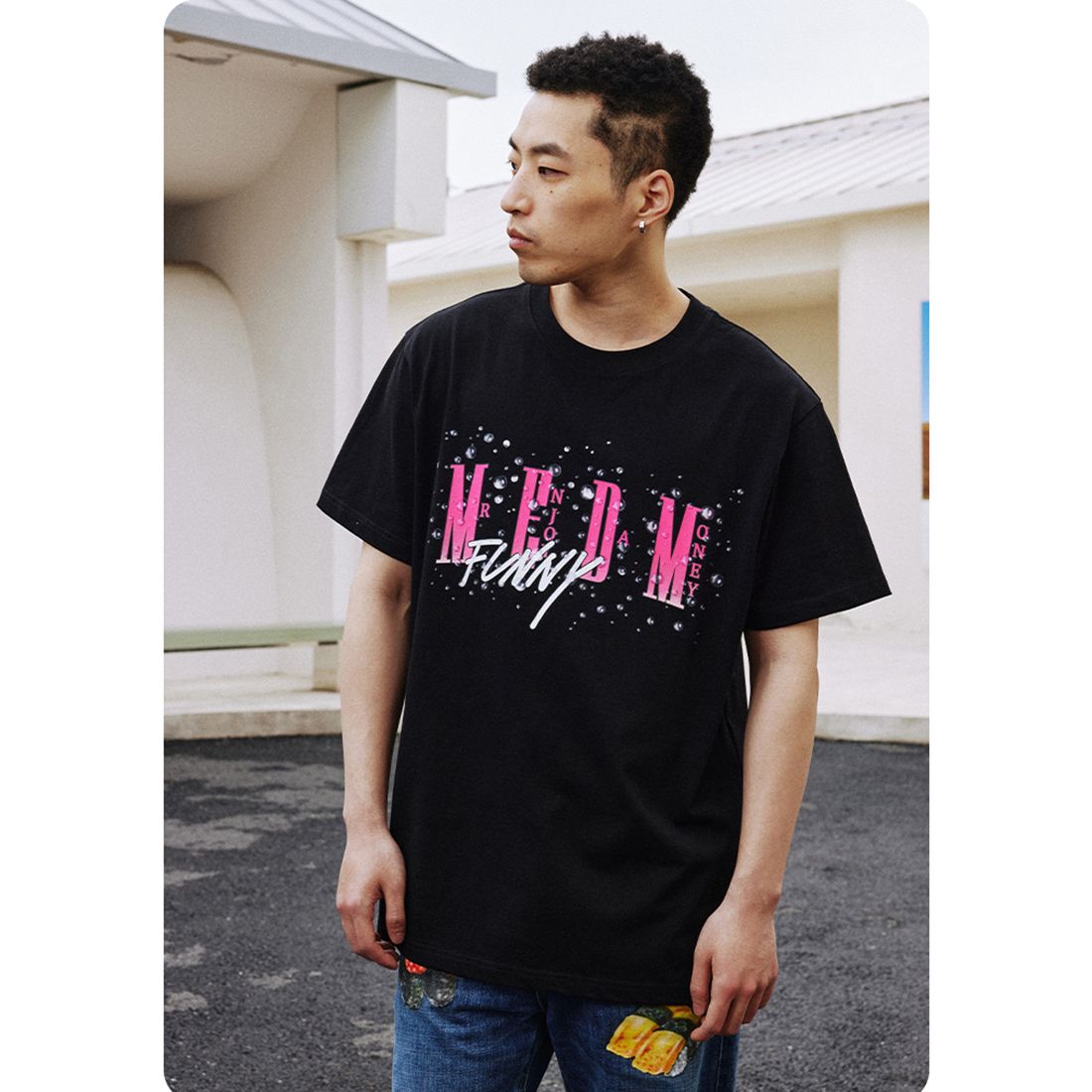 MEDM 立体 3D 水玉プリント ロゴ 半袖 Tシャツ ストリート 全6色 MEDM 立体 3D 水玉プリント ロゴ 半袖 Tシャツ ストリート 全6色