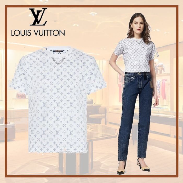 ジーンズにも合う ルイ・ヴィトン エスカルプリンテッドTシャツ (Louis