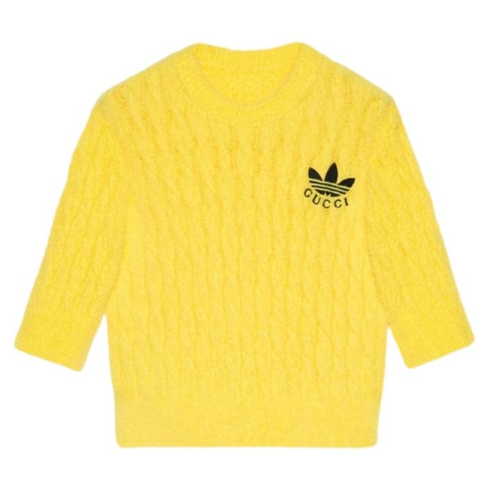 即発【adidas x Gucci】コラボ ケーブルニット トップ イエロー (GUCCI 即発【adidas x Gucci】コラボ ケーブルニット トップ イエロー (GUCCI