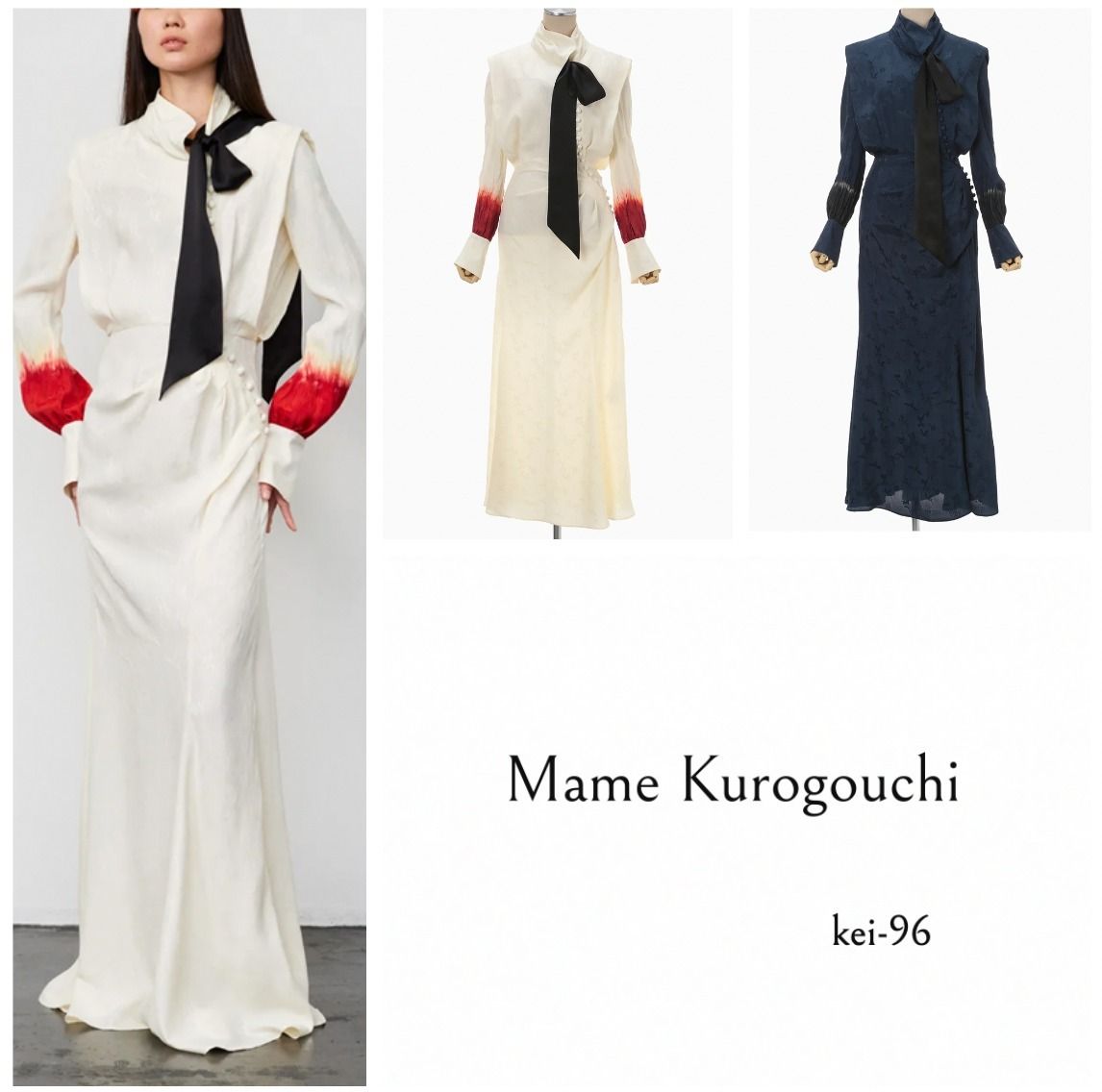 Crane Pattern Jacquard Hand-Dyed Dress
